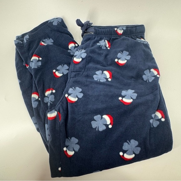 Lucky Brand Navy Pajama Pants with Santa Hat Design - Picture 1 of 8